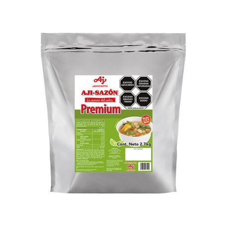 Caldo de pollo Aji-Sazon Premium etiqueta verde Bolsa de 2.7 Kg