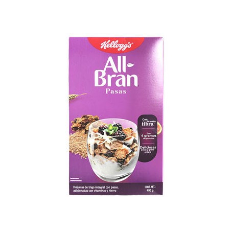 Cereal All-Bran Pasas Kelloggs de 490 g (IEPS inc) ABF