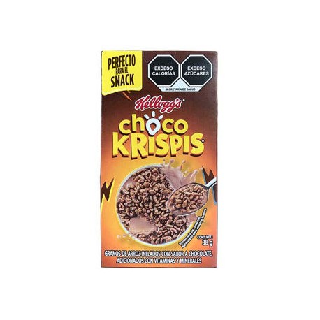 Cereal ChocoKrispis individual Kelloggs 50 cajitas de 38g (IEPS inc)CK