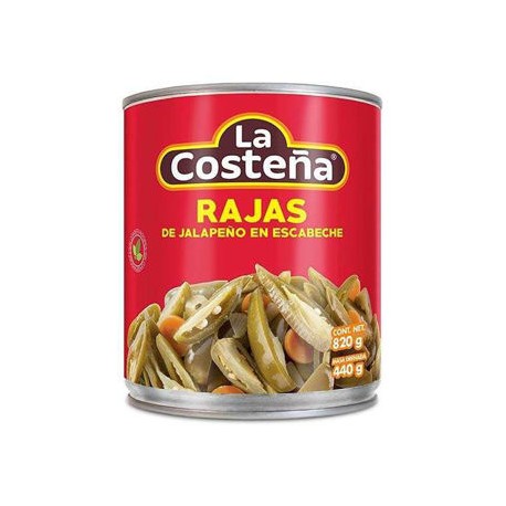 Chiles Rajas La Costeña 12 latas de 820 g