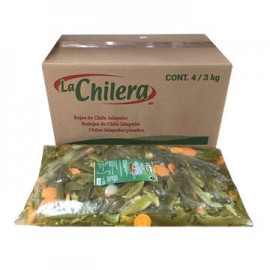 Chiles Jalapeños Rajas La Chilera 4 Volpack de 3 Kg