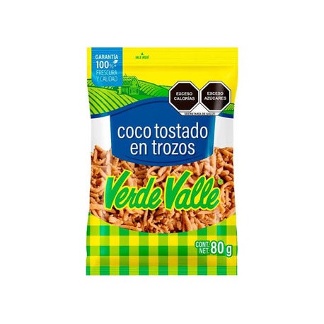 Coco Tostado en trozos Verde Valle 20 bolsas de 80 g (IEPS INC)