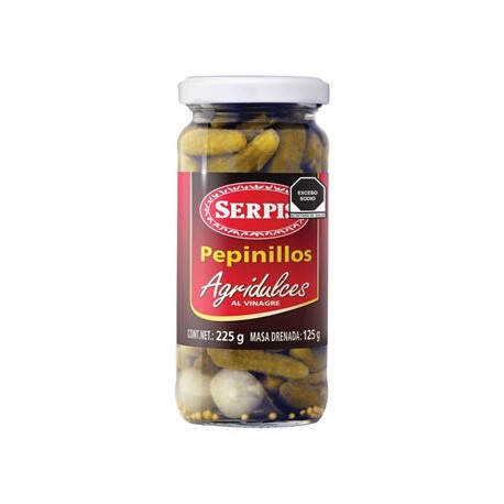 Pepino Entero Chico Cornichons Fco. 225 Gr. Serpis