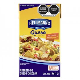 Queso Cheddar Hellmanns con 12 Tetra de 1 L