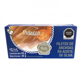 Filetes de Anchoas Pelazza 50 g en aceite de Oliva C/AZUL