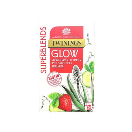 Te Fresa con Pepino Glow Superblends Twinings con 20 sobres