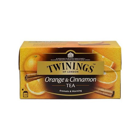 Te Negro Naranja Canela Twinings paquete 25 sobres