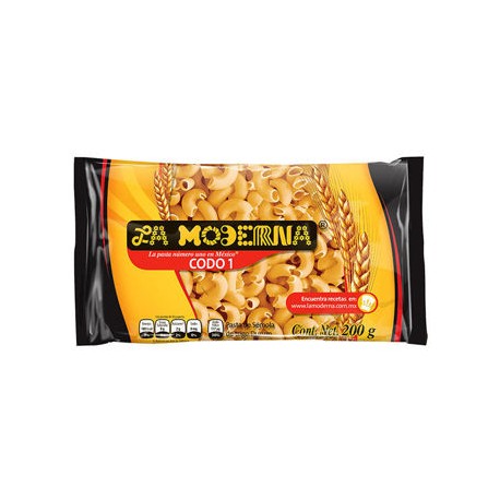 Pasta Codo No. 1 Moderna 20 de 200 g