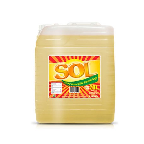 Aceite puro de soya Sol 20 L Bidon Naranja