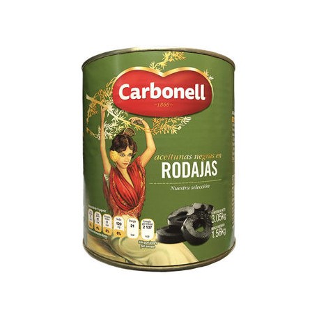 Aceituna Negra REBANADA Carbonell Lata de 3 Kg