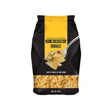 Pasta Farfalle Moderna 10 de 500 g (Moño Grande) Bolsa negra