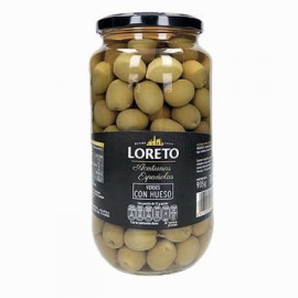 Aceituna Verde con Hueso Frasco 935 gr LORETO