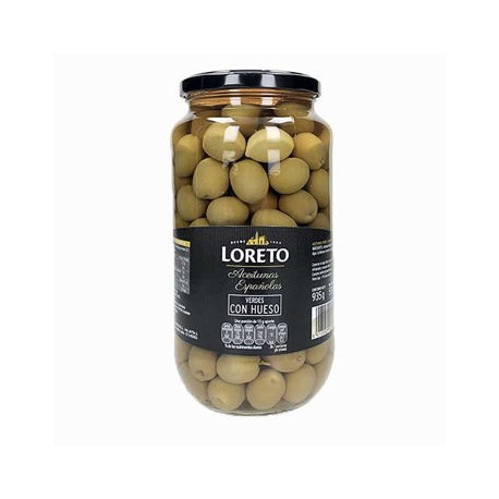 Aceituna Verde con Hueso Frasco 935 gr LORETO