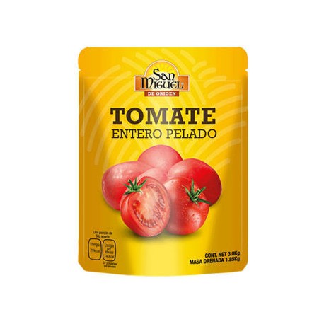 Tomate Entero Pelado San Miguel  6 Pouch de 3 Kg